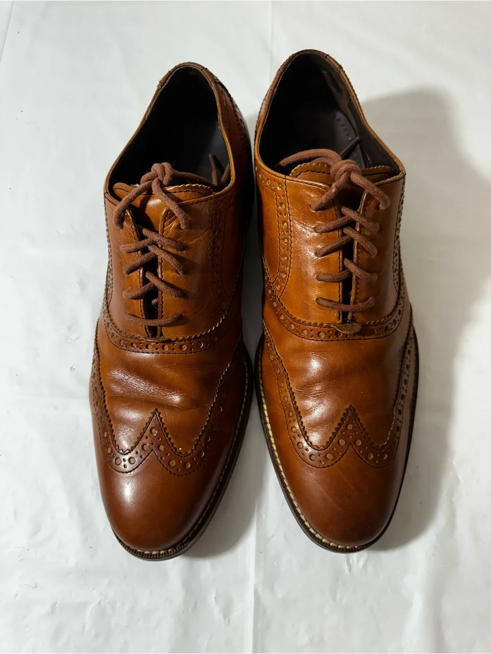 Cole Haan Men’s Tan Leather Wingtip Oxfords‎ Size 9